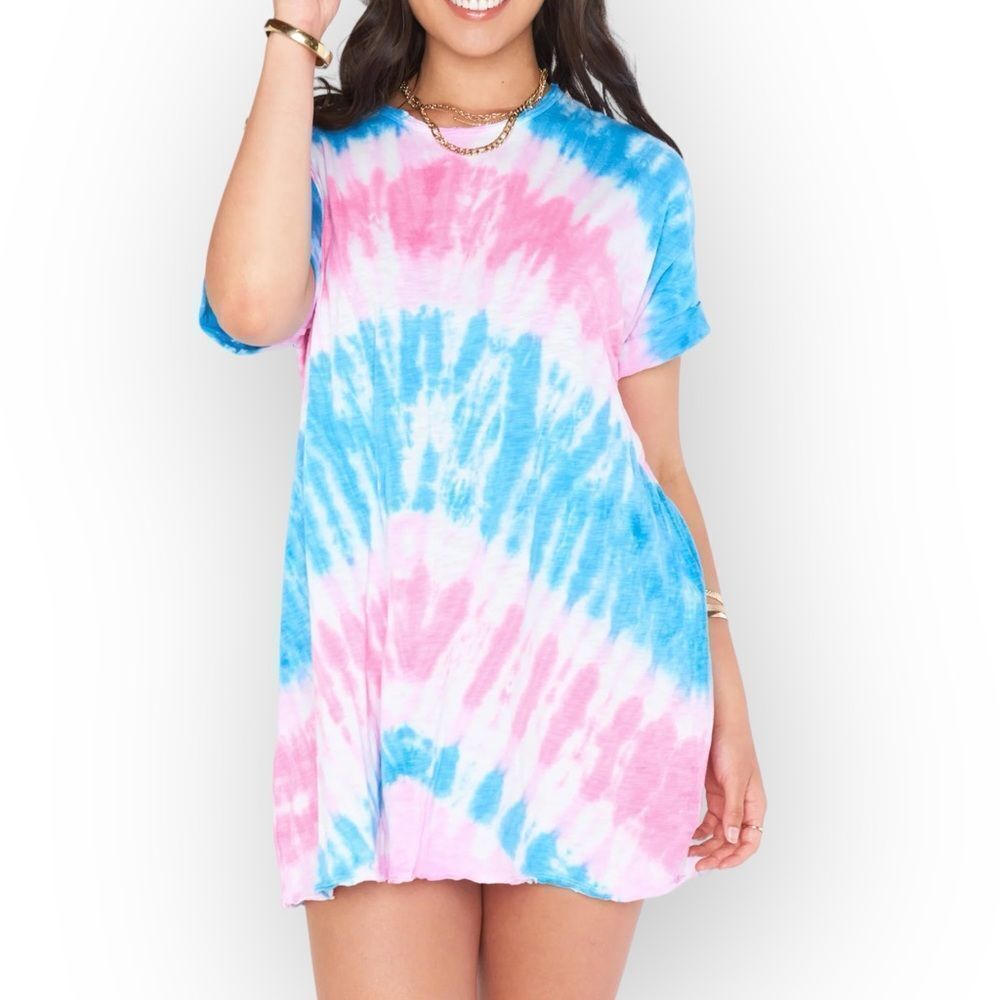 SHOW ME YOUR MUMU NWT Dylan T-Shirt‎ Dress- Cotton Candy Tie Dye- size XS